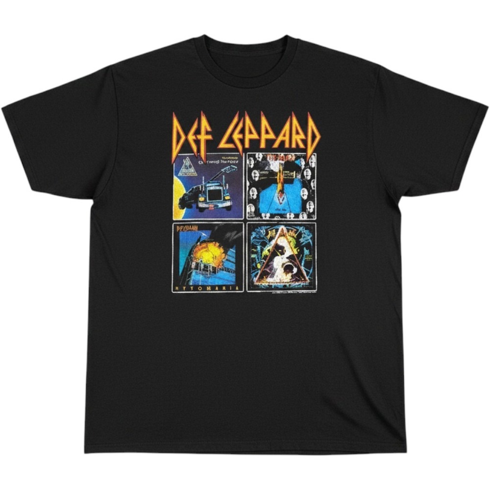 American Classics Def Leppard Multi Album Graphic T-Shirt Mens 2XL Black 2019